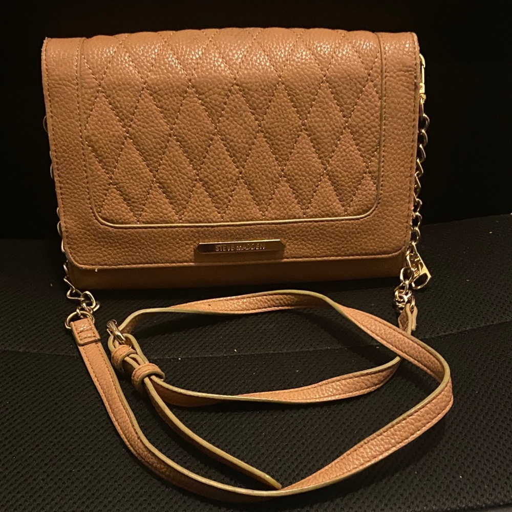 Steve Madden Brown Quilted Crossbody Bag